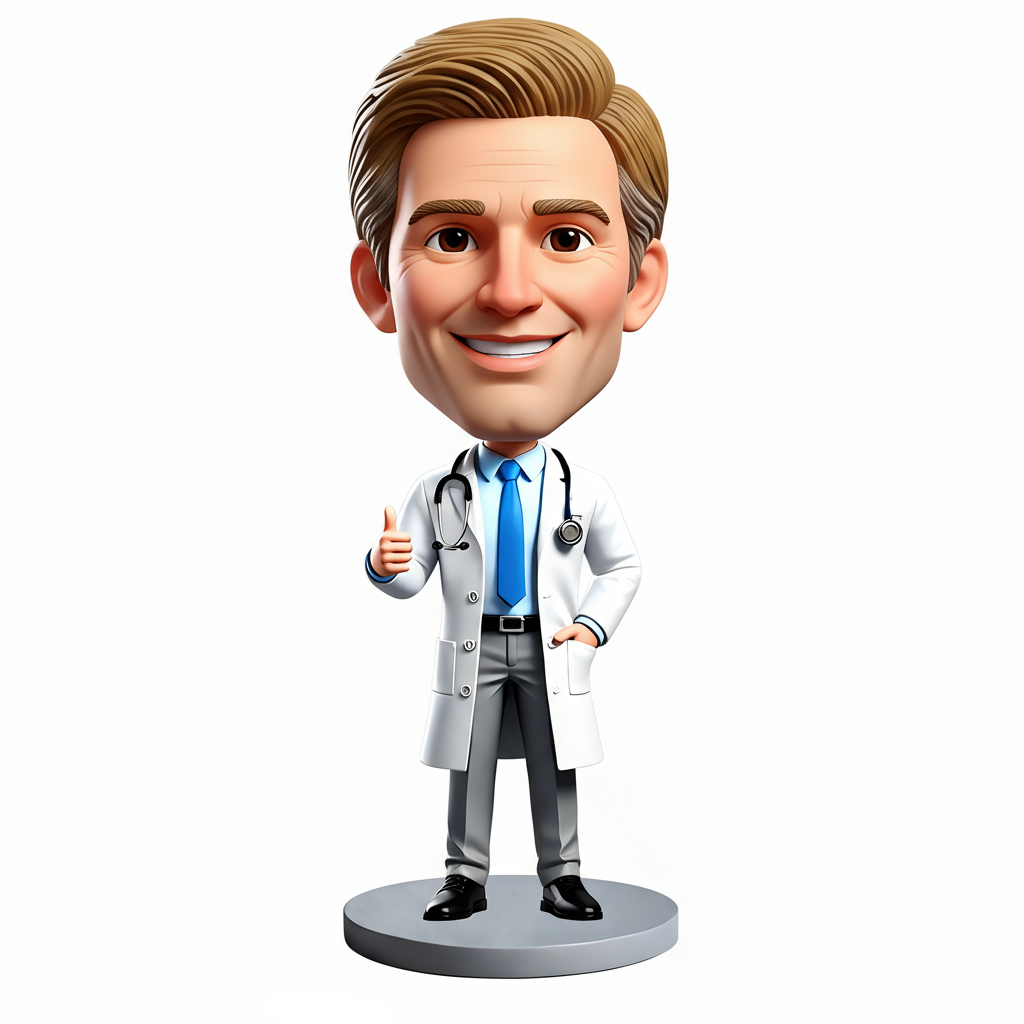 Male Doctor Giving a Thumbs up Custom Bobbleheads|Perfect Gift for Doctors - Customizable Pose & Outfit