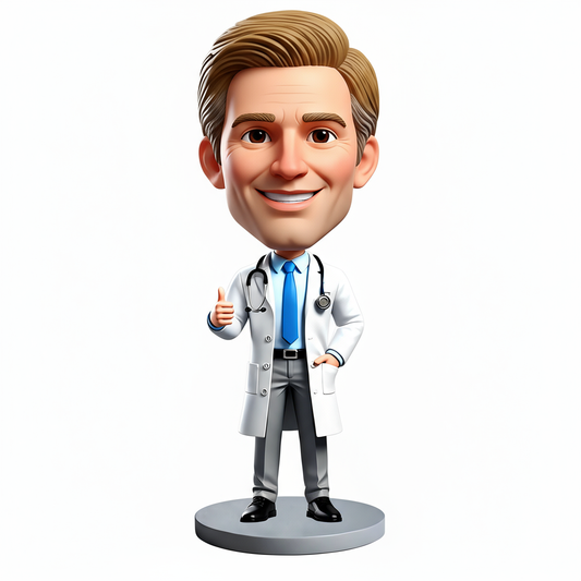 Male Doctor Giving a Thumbs up Custom Bobbleheads|Perfect Gift for Doctors - Customizable Pose & Outfit