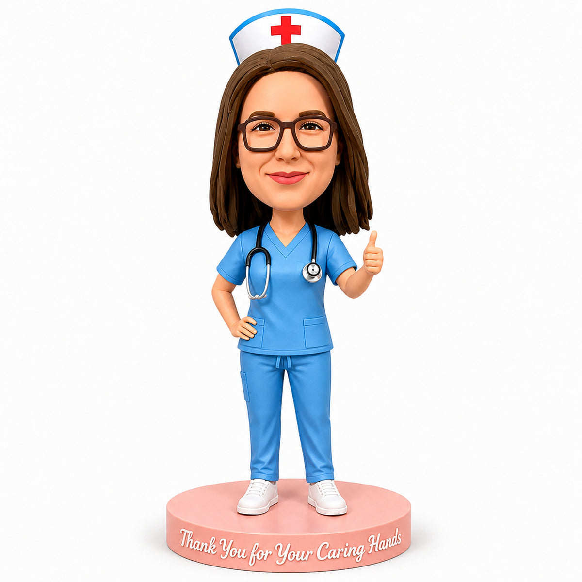 Custom Female Nurse Bobblehead – Customizable Medical Attire & Pose