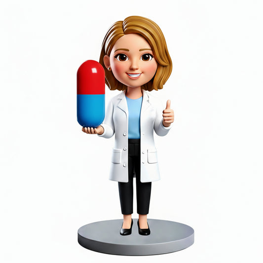 Pretty Female Pharmacist Custom Bobbleheads – Customizable Outfit & Pose