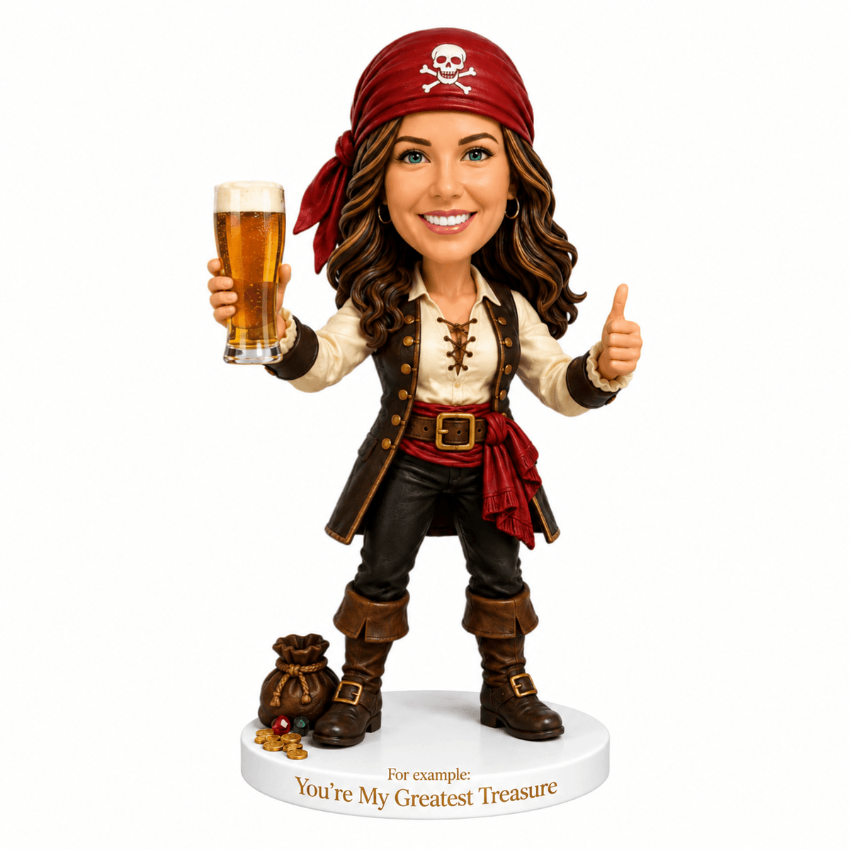 Custom Female Pirate Bobbleheads – Customizable Outfit & Pose