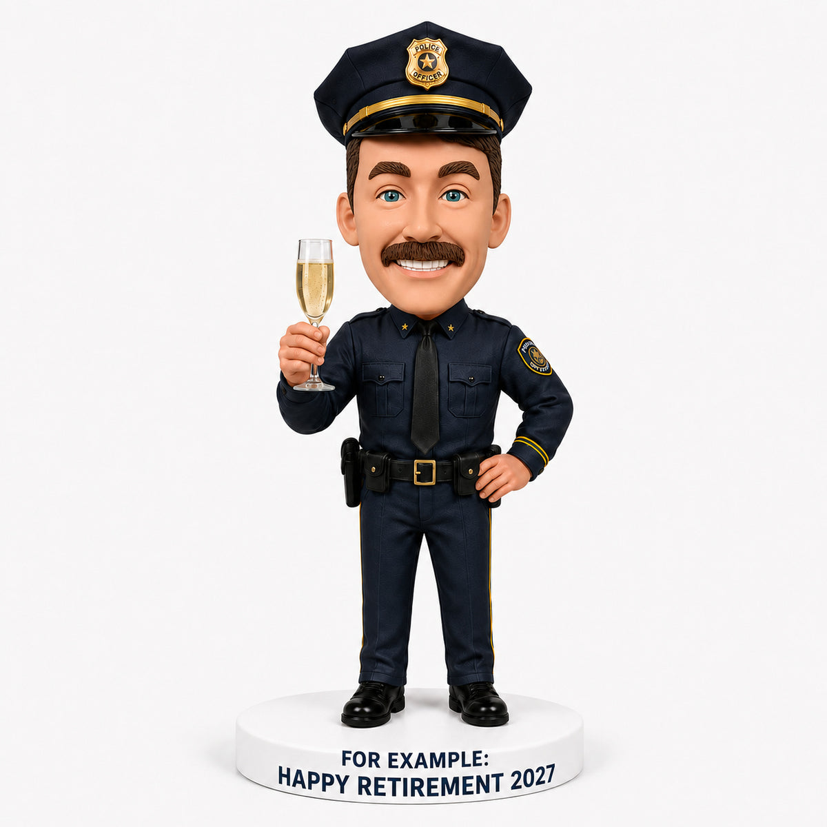 Custom Police Officer Retirement Bobbleheads – Customizable Uniform & Pose