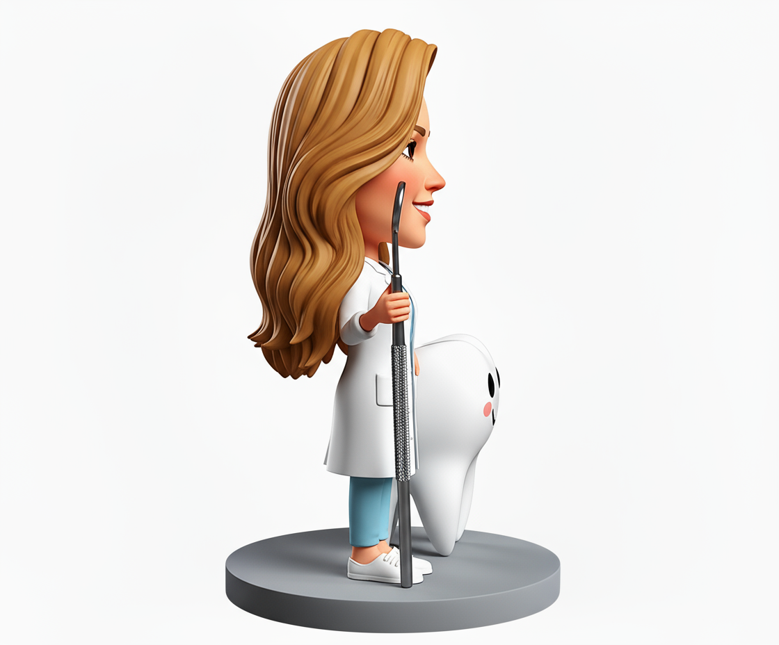 Personalized Female Dentist Bobbleheads | Perfect Gift for Female Dentist - Customizable Pose & Outfit