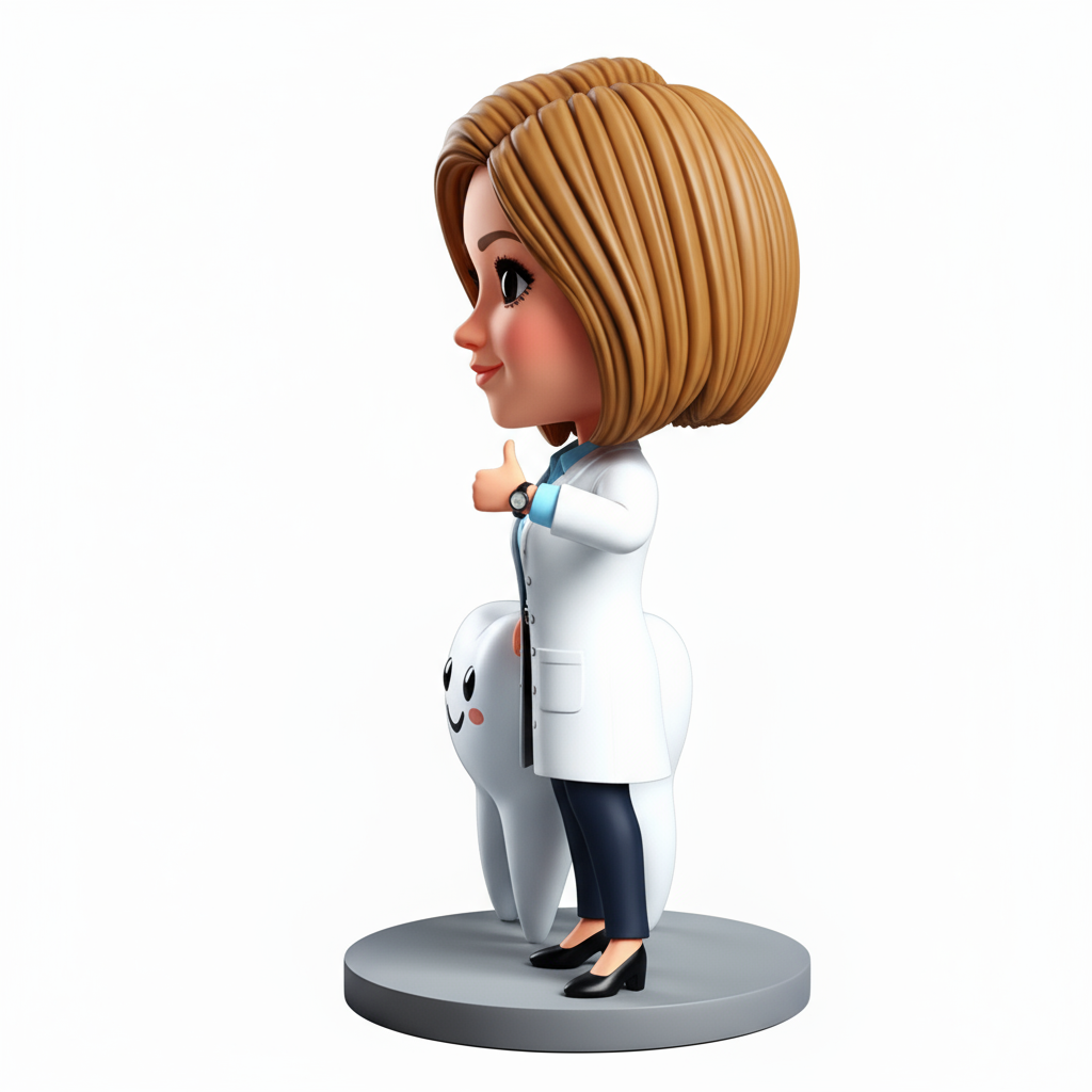 Personalized Female Dentist Bobbleheads | Present for Female Dentist - Customizable Pose & Outfit