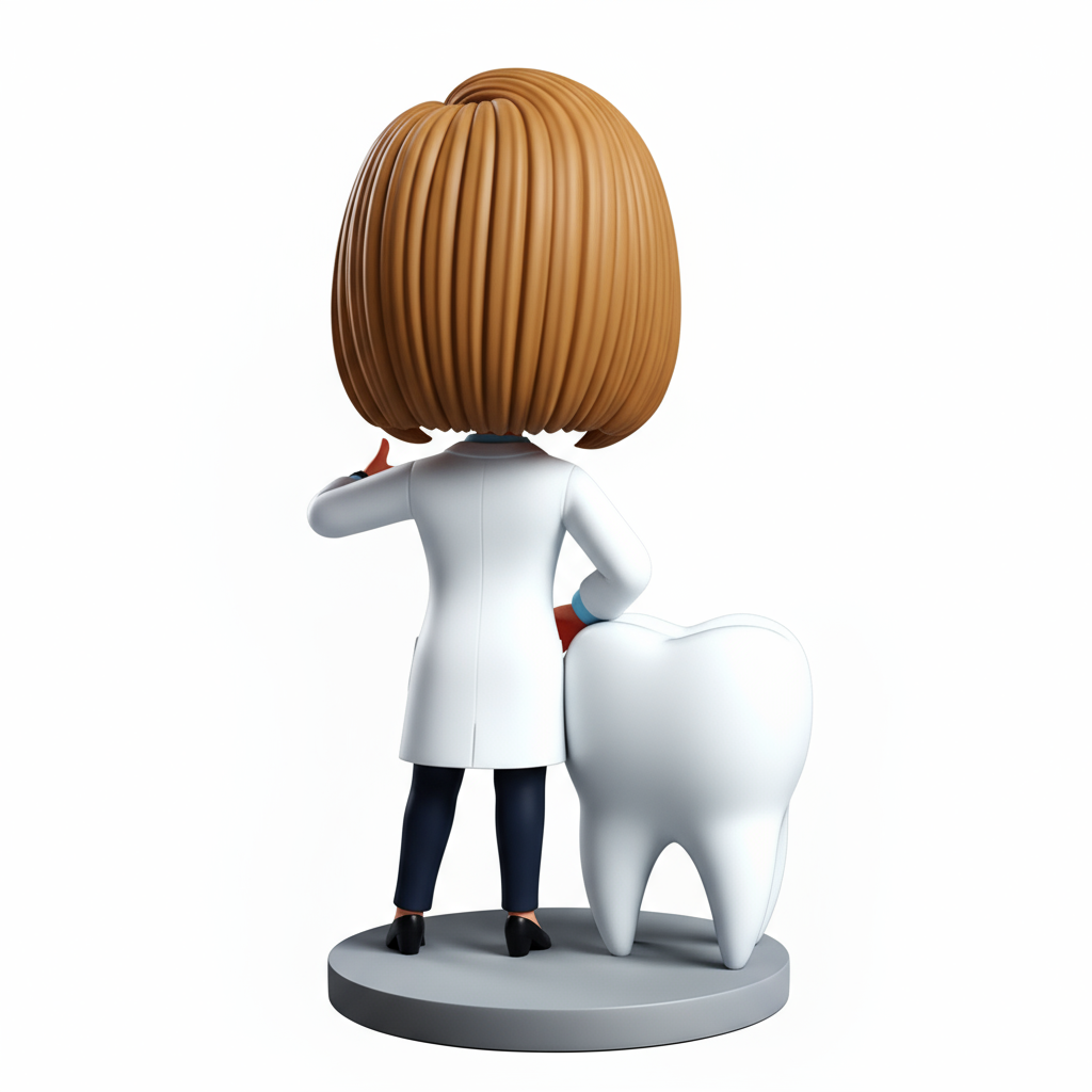 Personalized Female Dentist Bobbleheads | Present for Female Dentist - Customizable Pose & Outfit