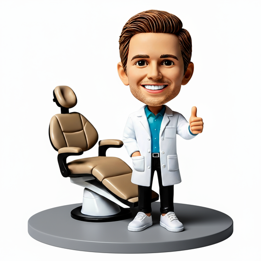 Male Dentist Giving a Thumbs Up Custom Bobbleheads - Customizable Pose & Outfit