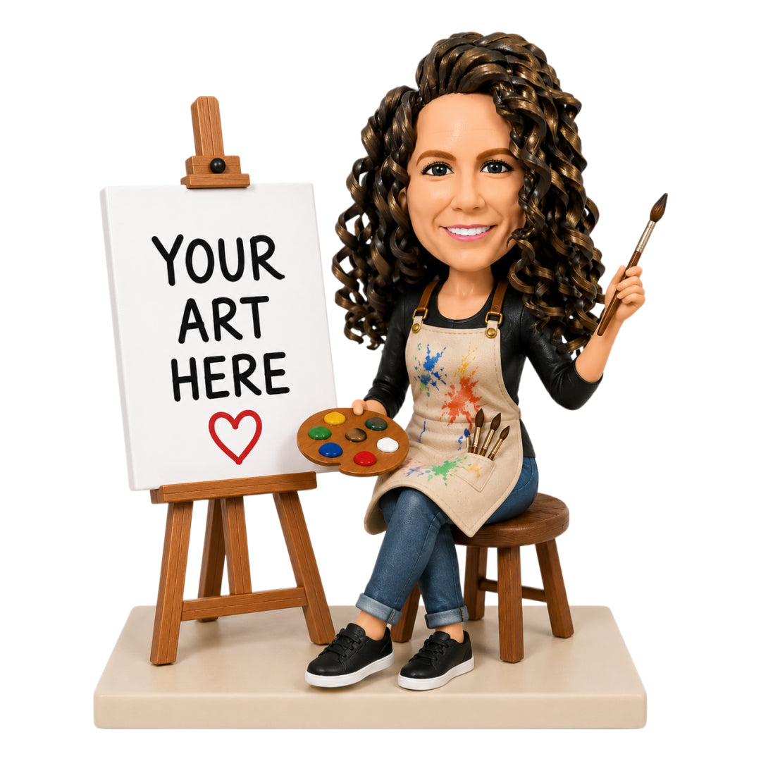 Custom Female Artist Bobbleheads –- Customizable Your Own Painting