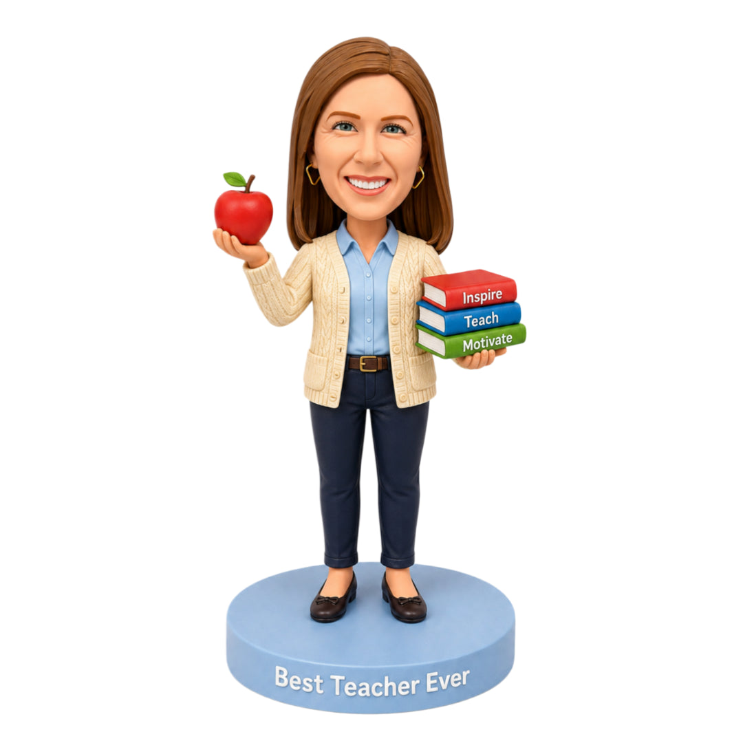 Custom Teacher Ladies Bobbleheads – Customizable Outfit & Pose