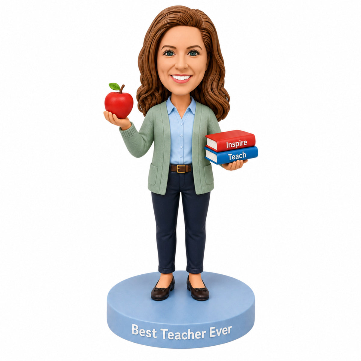 Custom Teacher Bobbleheads – Customizable Outfit & Pose
