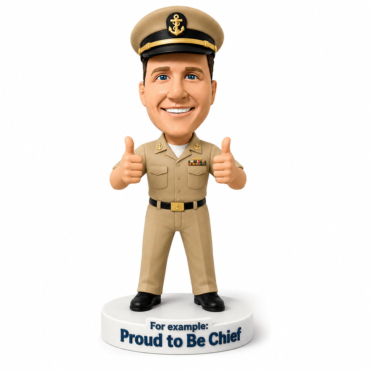Custom Bobbleheads for U.S. Navy Chiefs –- Customizable Military Uniform & Pose