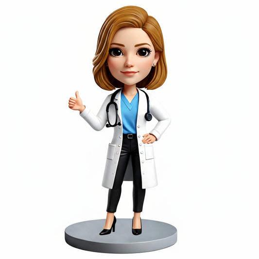 Personalized Female Doctors Bobblehead | Perfect Gift for Female Doctors - Customizable Pose & Outfit