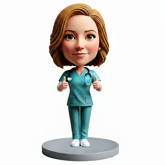 Personalized Female Doctors Bobbleheads | Unique Gifts for Female Doctors - Customizable Pose & Outfit