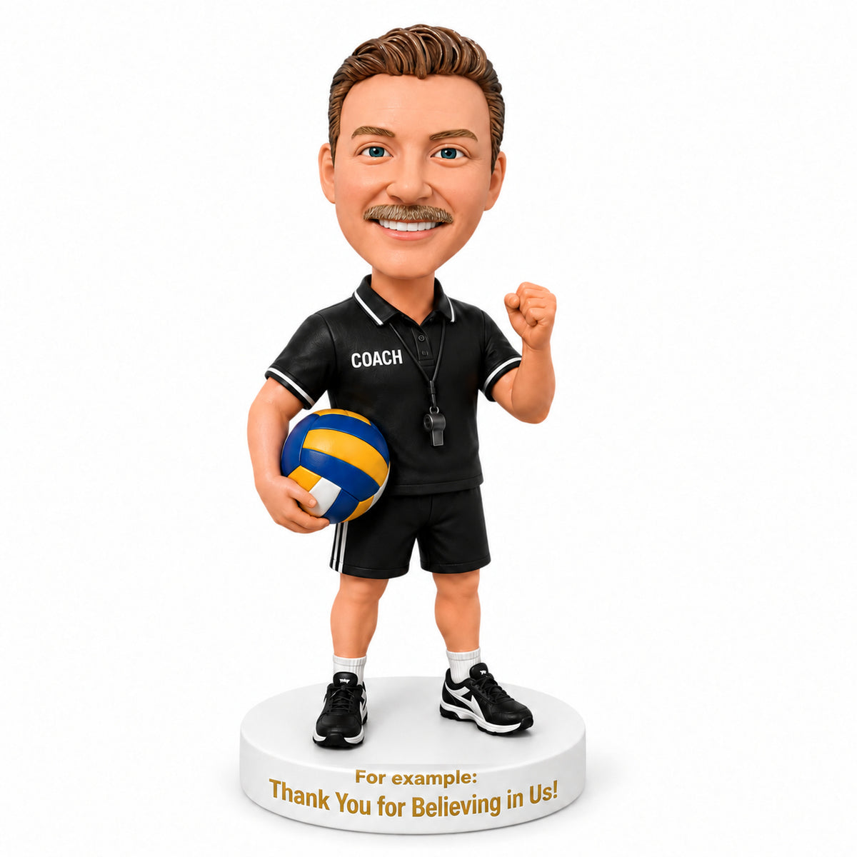 Custom Volleyball Coach Bobbleheads – Customizable Outfit & Pose