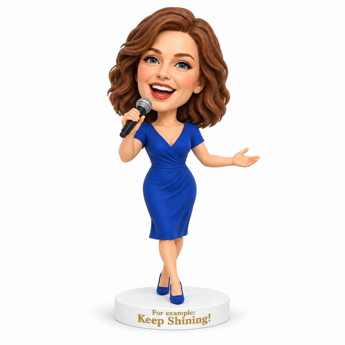 Custom Singer Bobblehead –- Customizable Outfit & Pose