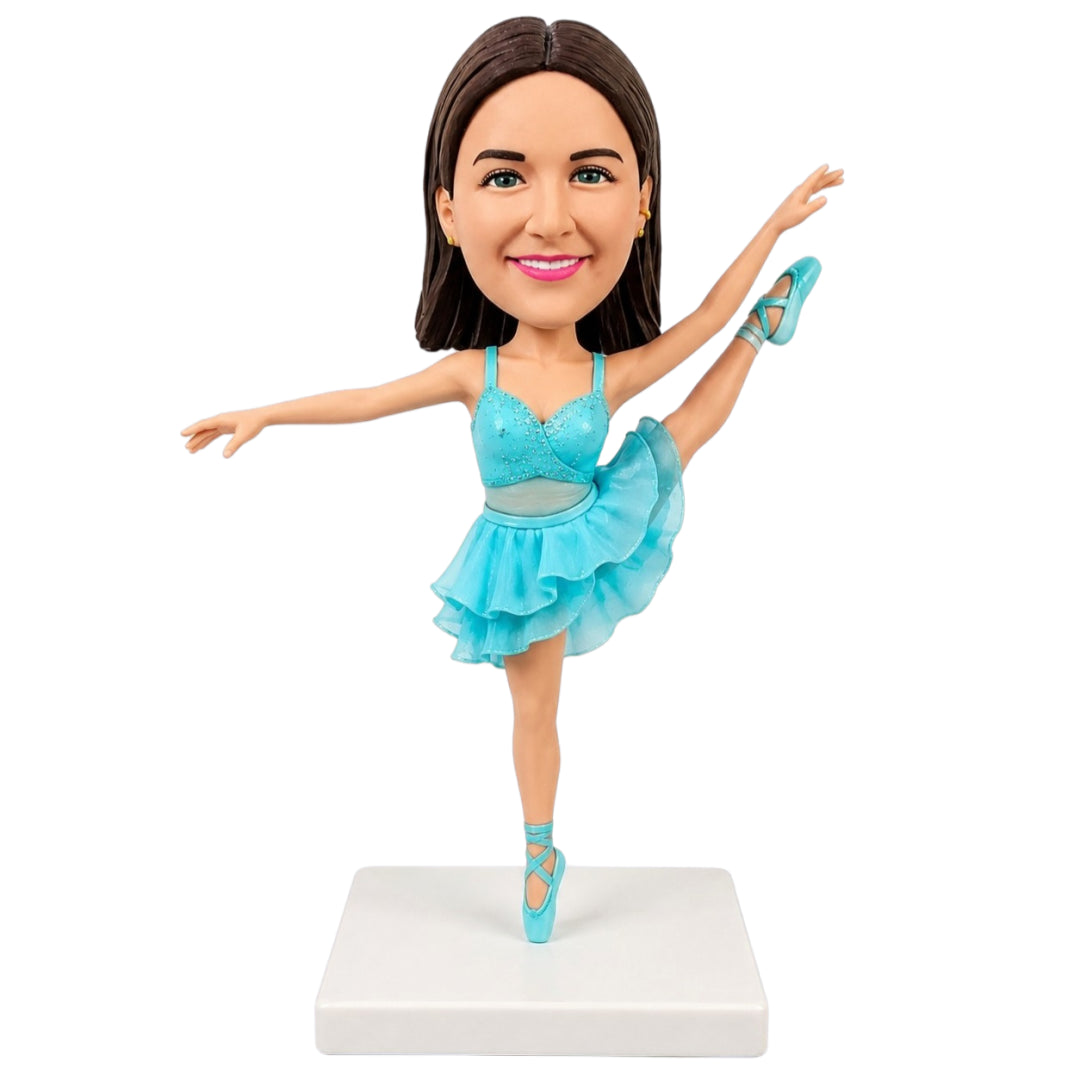 Custom Ballet Dancer Bobbleheads –-- Customizable Dance Attire & Pose