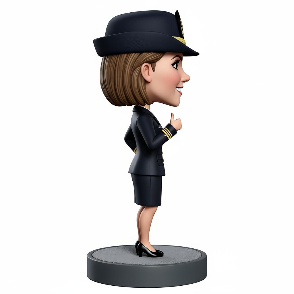 Female Naval Officer Custom Bobbleheads - Navy Uniform Can Be Customized