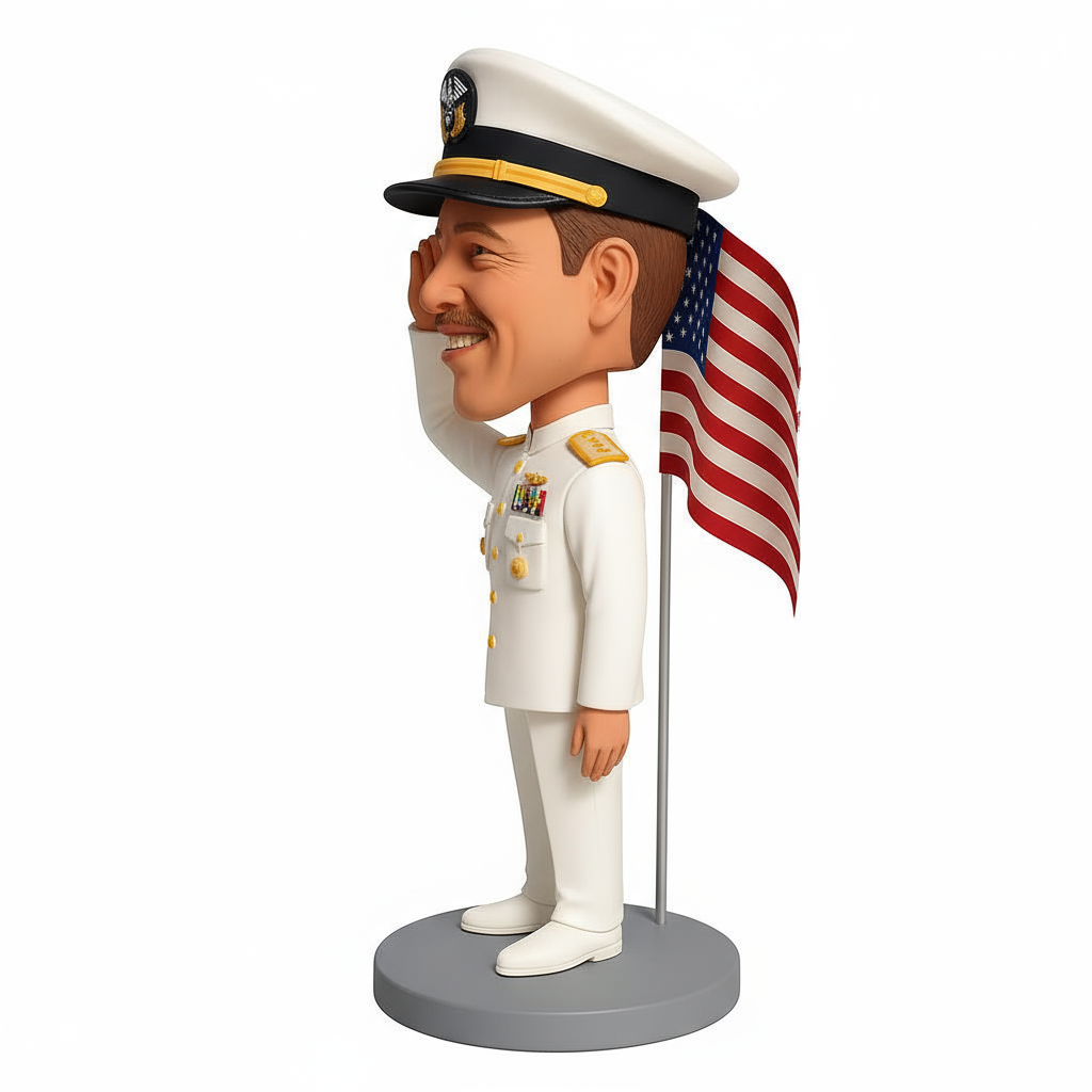 Naval Officer Custom Bobbleheads - Navy Uniform Can Be Customized