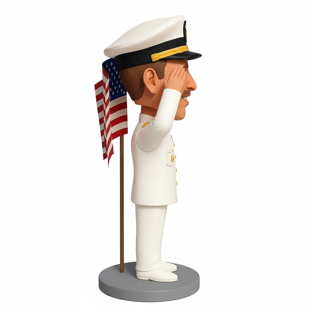 Naval Officer Custom Bobbleheads - Navy Uniform Can Be Customized