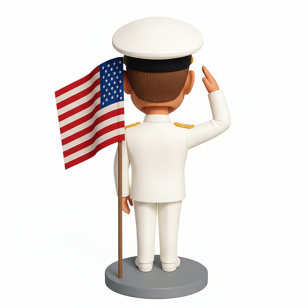 Naval Officer Custom Bobbleheads - Navy Uniform Can Be Customized