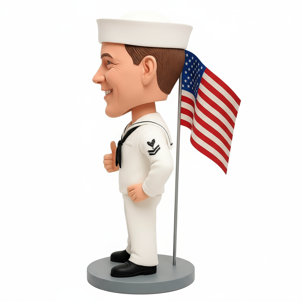 Personalized Navy Sailors Bobbleheads - Uniform Can Be Customized