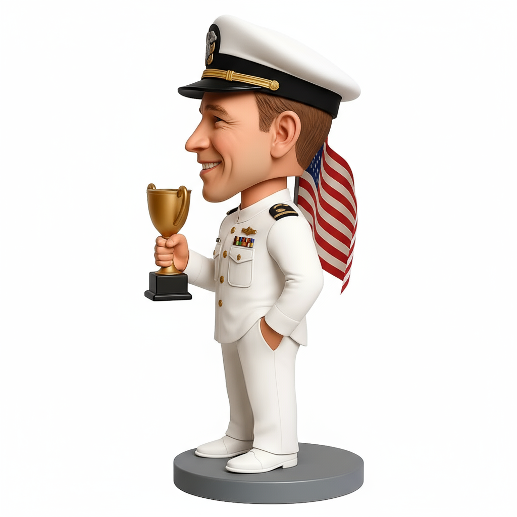 Retired Navy Officer Custom Bobbleheads- Navy Uniform Can Be Customized