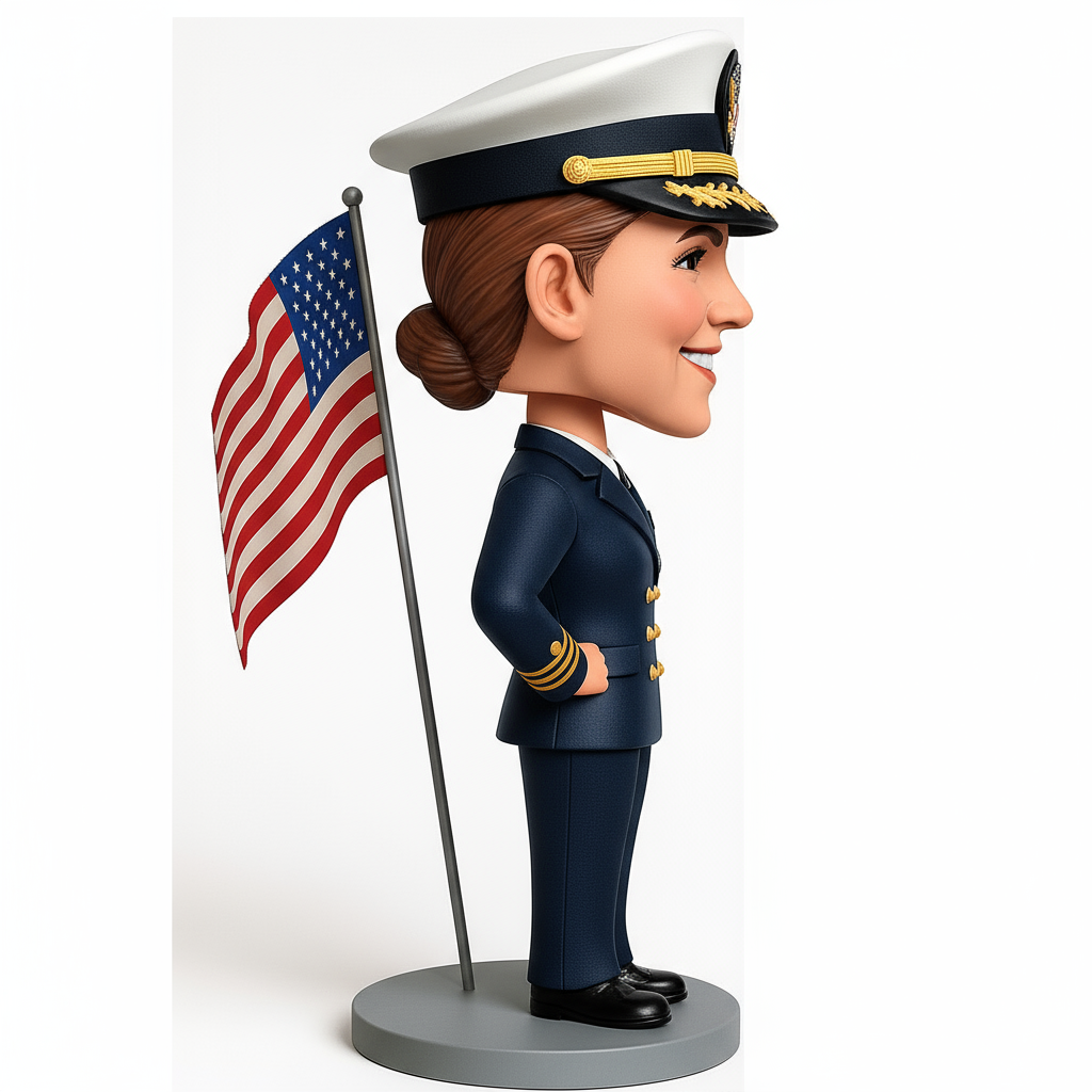 Female Naval Officer Custom Bobbleheads - Navy Uniform Can Be Customized