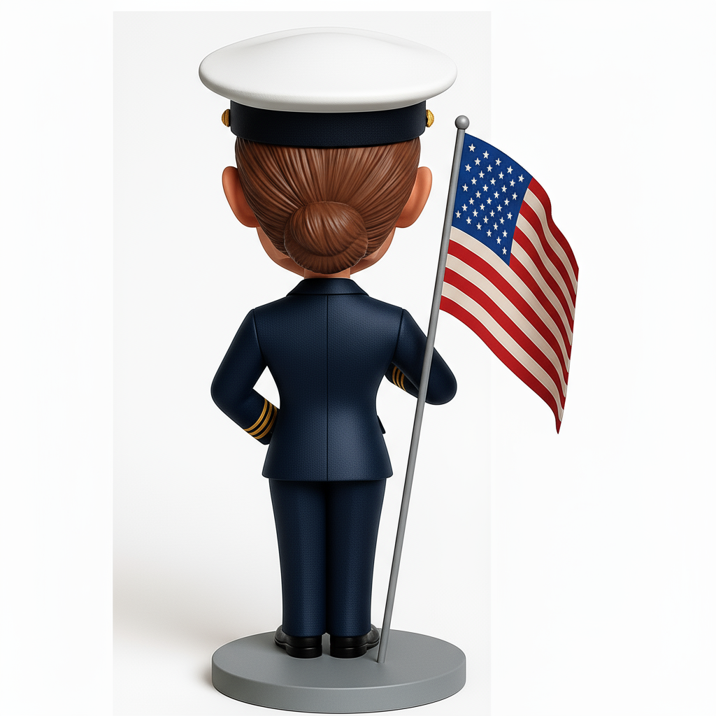 Female Naval Officer Custom Bobbleheads - Navy Uniform Can Be Customized