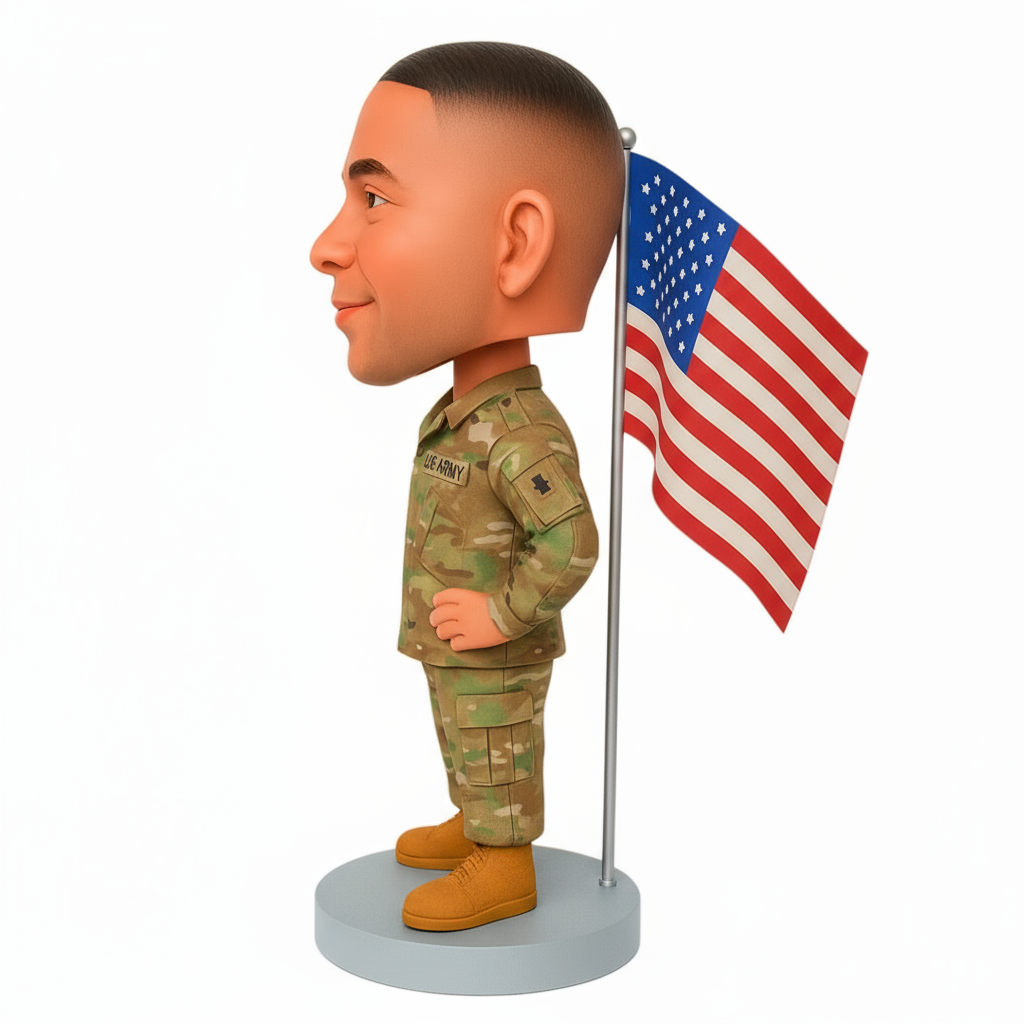 Army Men Custom Bobblehead - Army Uniform Can Be Customized