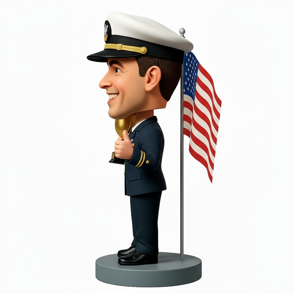 Naval Officer Custom Bobbleheads - Navy Uniform Can Be Customized