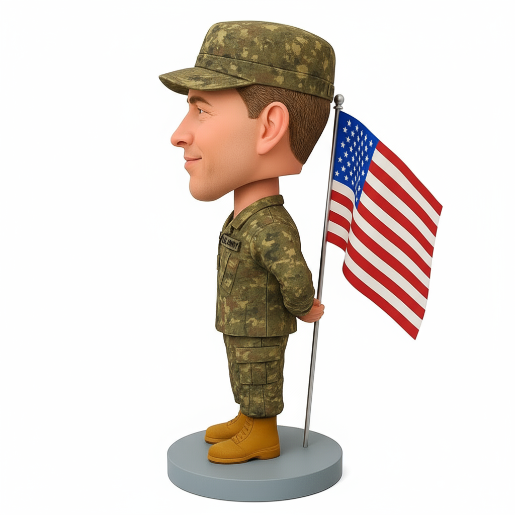 Gifts for Army - Personalized Army Man Bobblehead - Army Uniform Can Be Customized