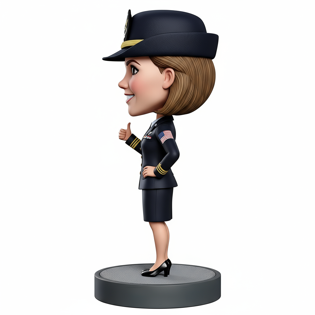 Female Naval Officer Custom Bobbleheads - Navy Uniform Can Be Customized