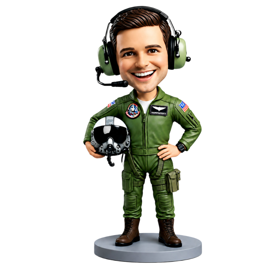 Custom U.S. Air Force Pilot Bobbleheads – Customizable Military Uniform & Pose