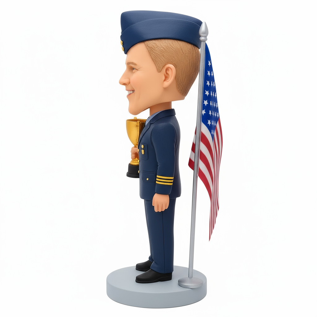 Air Force Retirement Custom Bobbleheads - Air Force Uniform Outfit Can Be Customized
