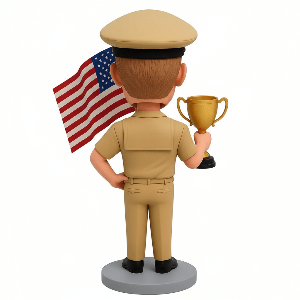 Custom Naval Officer Bobbleheads - Custom Navy Uniform Available