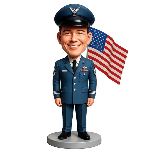Air Force Officer Custom Bobbleheads- Air Force Uniform Outfit Can Be Customized