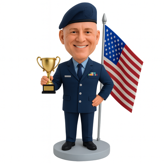 Air Force Retirement Gifts - Custom Air Force Officer Bobblehead - Air Force Uniform Outfit Can Be Customized
