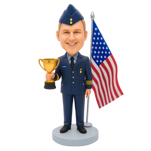 Air Force Retirement Custom Bobbleheads - Air Force Uniform Outfit Can Be Customized