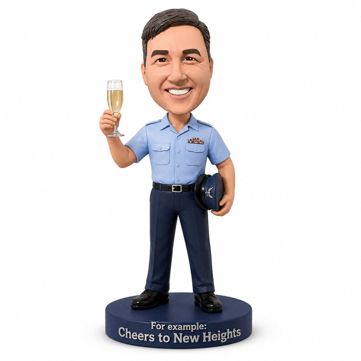 Custom Male Air Force Retirement Bobbleheads – Customizable Military Uniform & Pose