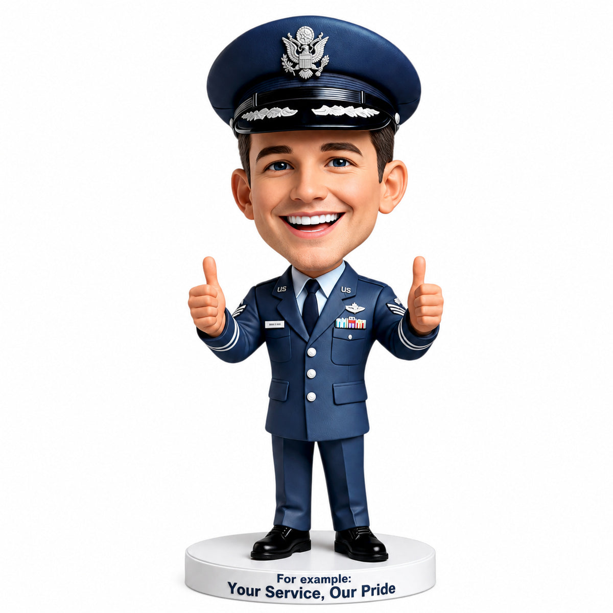 Custom U.S. Air Force Retirement Bobbleheads – Customizable Military Uniform & Pose