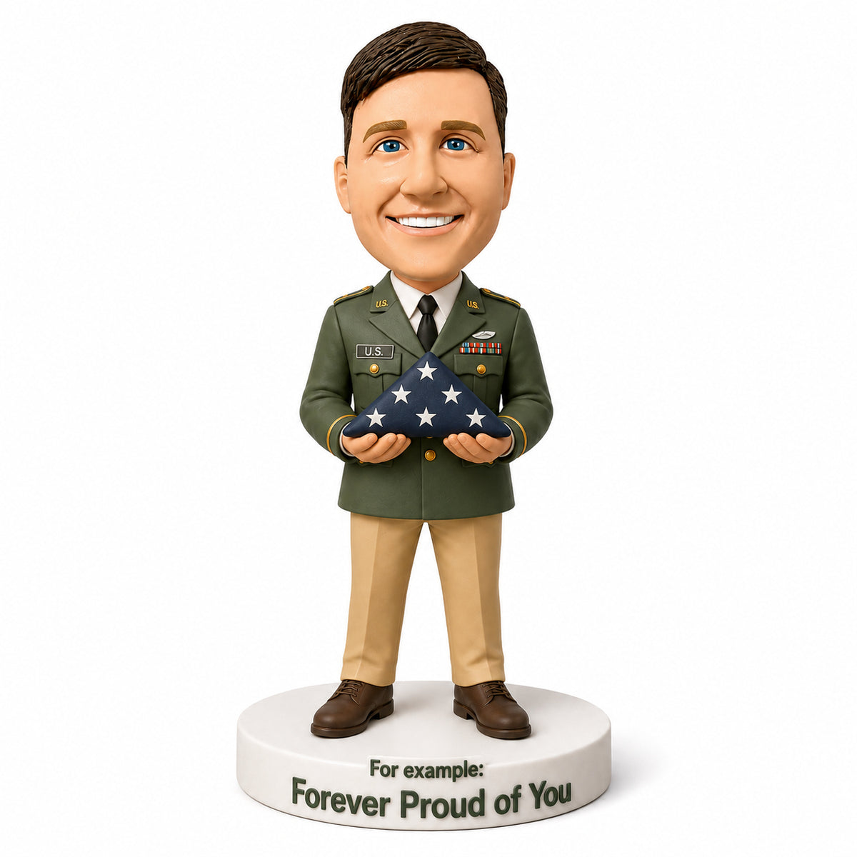Custom U.S. Army Bobbleheads –-- Customizable Military Uniform & Pose