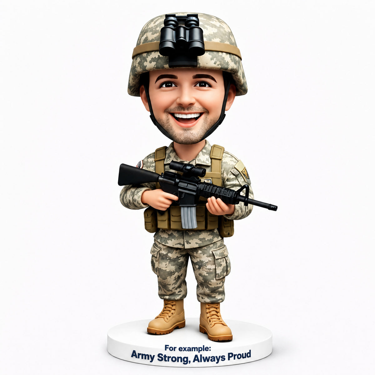 Custom U.S. Army Soldier Bobbleheads – Customizable Military Uniform & Pose