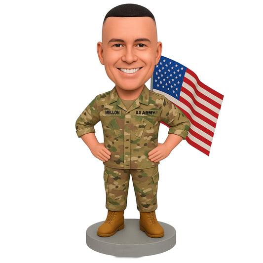 Army Retirement Custom Bobbleheads - Custom Army Uniform Available