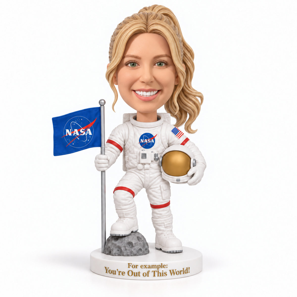 Custom NASA Astronaut Bobbleheads -– Customizable Outfit & Pose