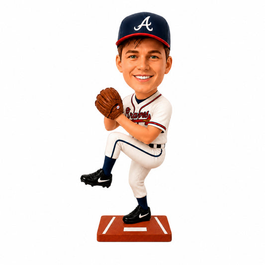 Custom Atlanta Baseball Fan Bobbleheads –-- Customizable Baseball Outfit & Pose