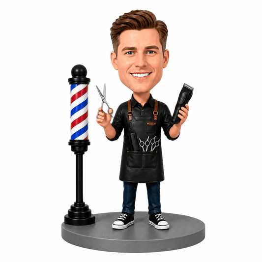 Custom Barber Bobbleheads –--- Customizable Outfit & Pose