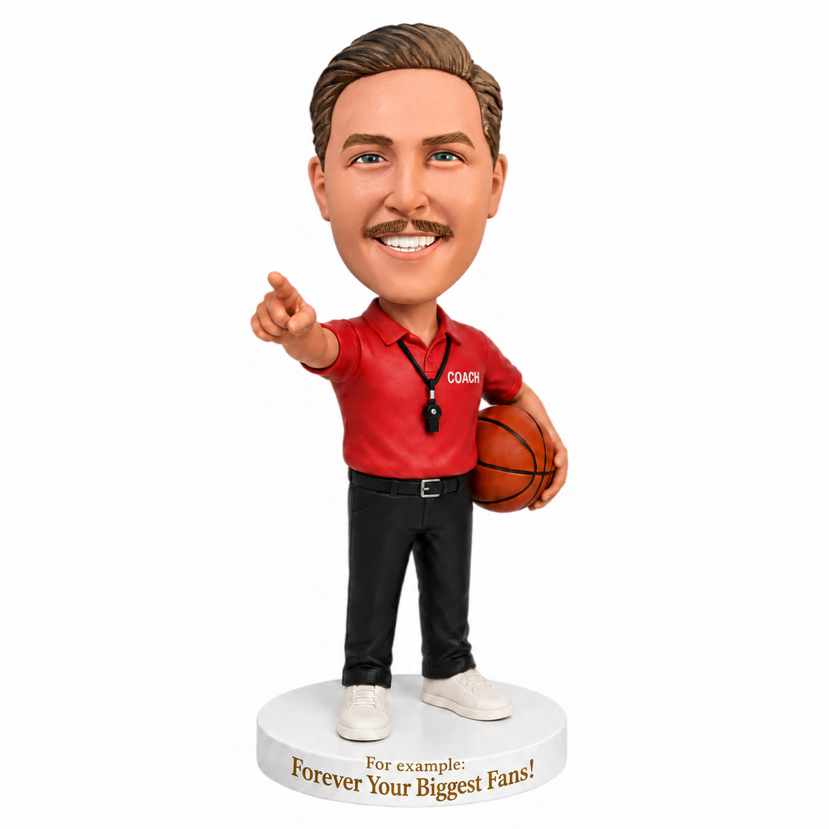 Custom Basketball Coach Bobblehead –- Customizable Formal Attire & Pose