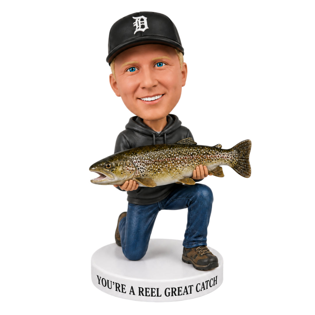 Custom Fisherman Bobbleheads –-- Customizable Outfit & Fish Species