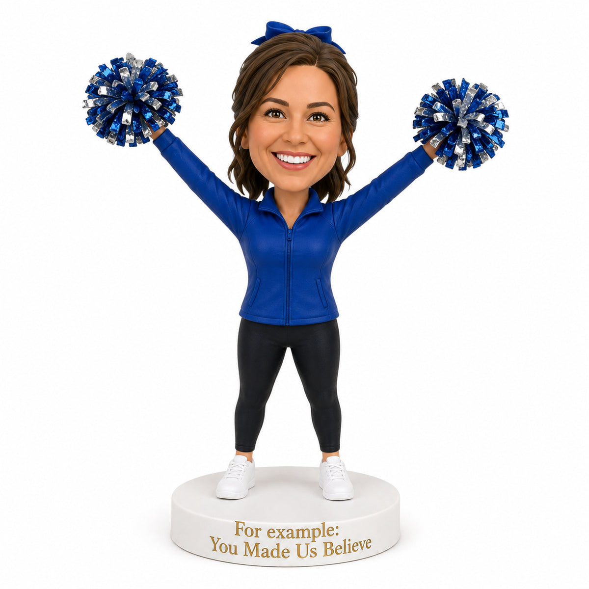Custom Cheerleading Coach Bobbleheads –- Customizable Outfit & Pose