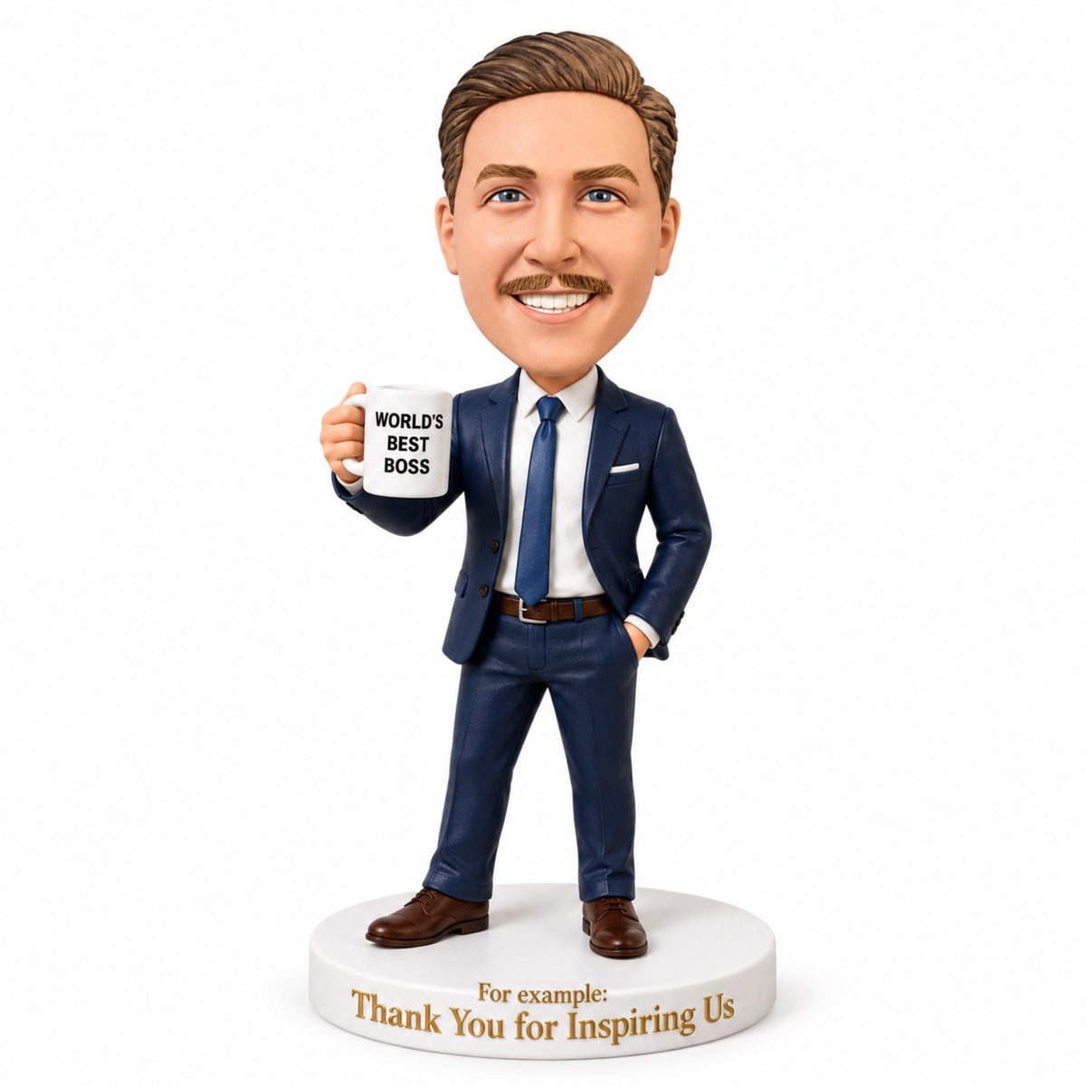 Custom Best Boss Bobbleheads –- Customizable Outfit & Pose