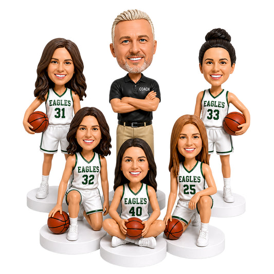 Custom Basketball Team Bobbleheads – Customizable Uniforms & Poses